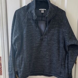 Athleta Navy/Gray Space Dye Pullover